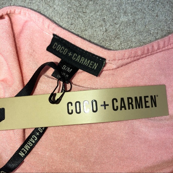 NWT Coco+Carmen peach ruffle sleeves top - Picture 6 of 7